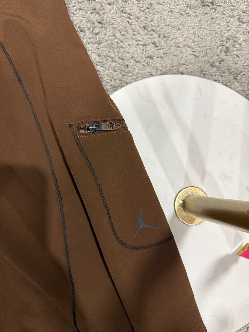 New with tags Jordan Tunnel Joggers Pants Cacao wow SMALL pockets brown fall - Picture 6 of 7